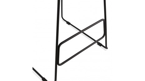 Tabouret de bar tissu gris foncé pied métal noir - Aldrin