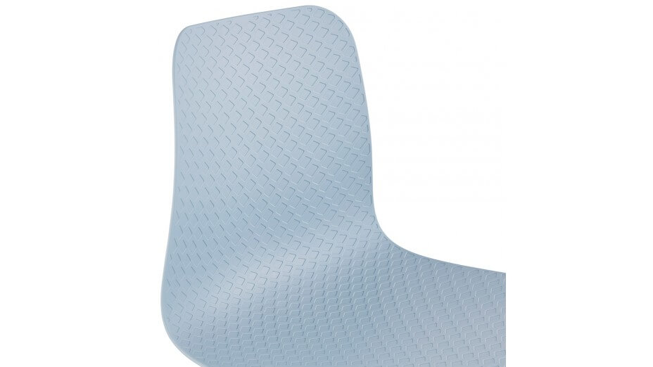Tabouret snack Mi-hauteur bleu pied bois naturel - Elena
