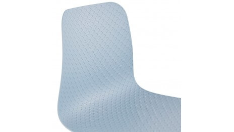 Tabouret snack Mi-hauteur bleu pied bois naturel - Elena