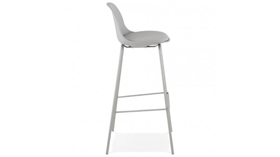 Tabouret de bar gris pied métal gris - Nevy