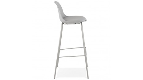 Tabouret de bar gris pied métal gris - Nevy