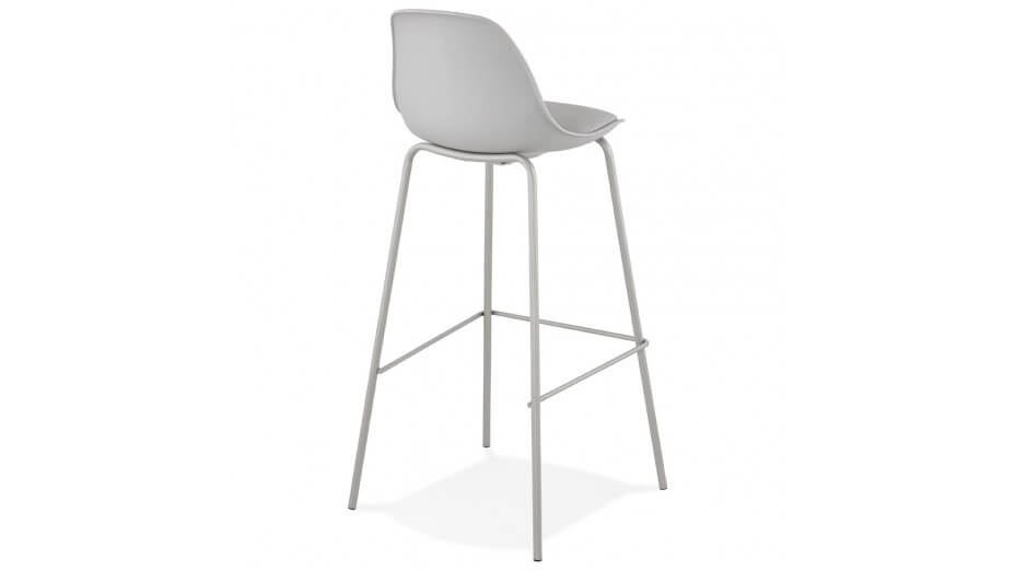 Tabouret de bar gris pied métal gris - Nevy