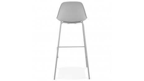 Tabouret de bar gris pied métal gris - Nevy