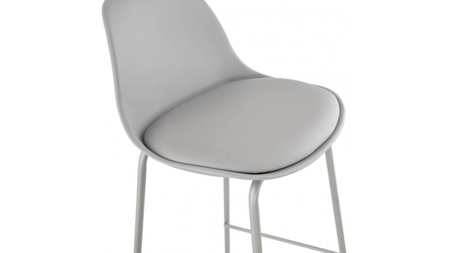 Tabouret de bar gris pied métal gris - Nevy