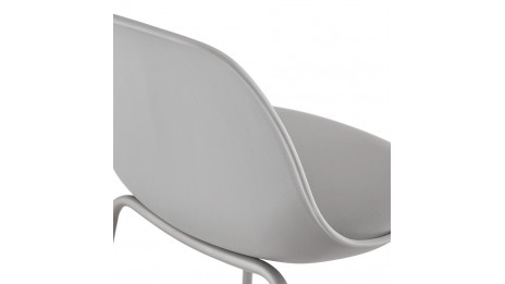 Tabouret de bar gris pied métal gris - Nevy