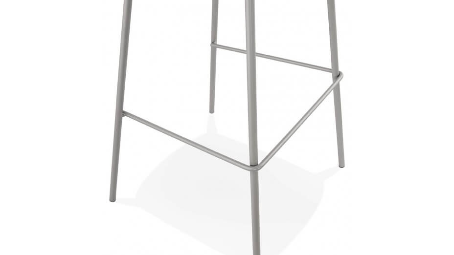 Tabouret de bar gris pied métal gris - Nevy