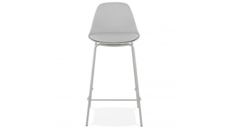 Tabouret snack Mi-hauteur gris pied métal gris - Nevy