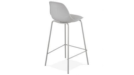 Tabouret snack Mi-hauteur gris pied métal gris - Nevy