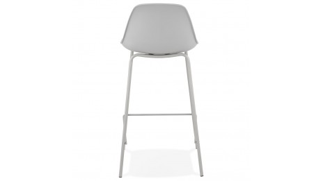 Tabouret snack Mi-hauteur gris pied métal gris - Nevy