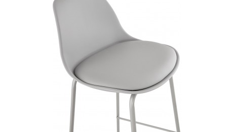 Tabouret snack Mi-hauteur gris pied métal gris - Nevy