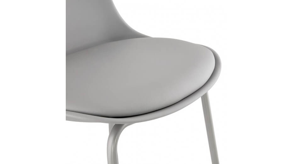 Tabouret snack Mi-hauteur gris pied métal gris - Nevy