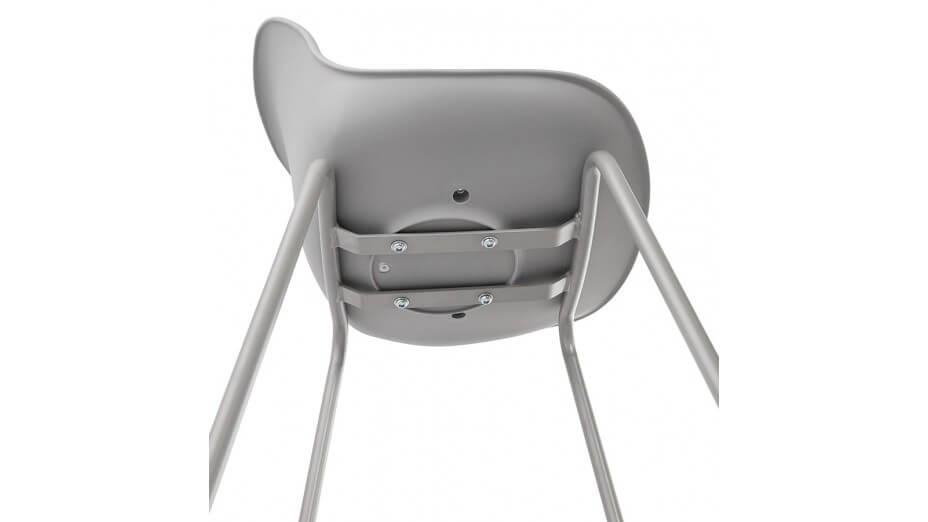 Tabouret snack Mi-hauteur gris pied métal gris - Nevy