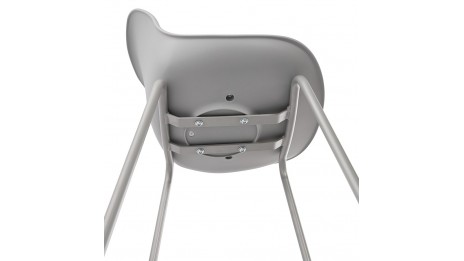 Tabouret snack Mi-hauteur gris pied métal gris - Nevy