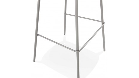 Tabouret snack Mi-hauteur gris pied métal gris - Nevy