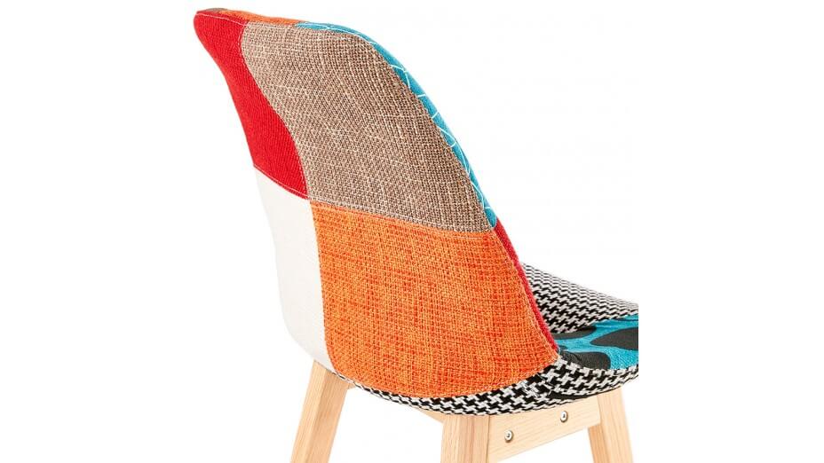 Tabouret de bar scandinave tissu patchwork - Ninon