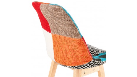 Tabouret de bar scandinave tissu patchwork - Ninon