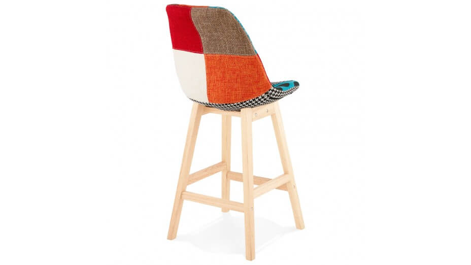 Tabouret snack Mi-hauteur tissu patchwork - Ninon