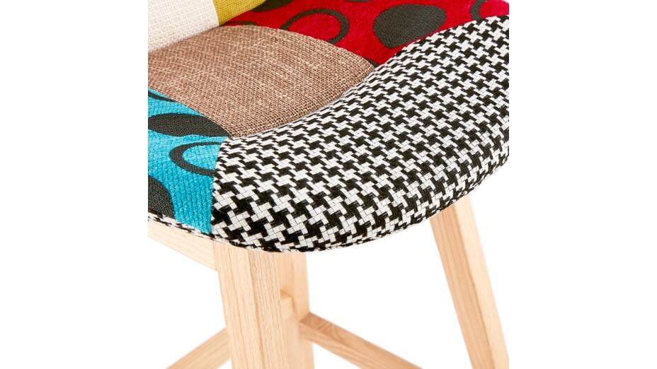 Tabouret snack Mi-hauteur tissu patchwork - Ninon