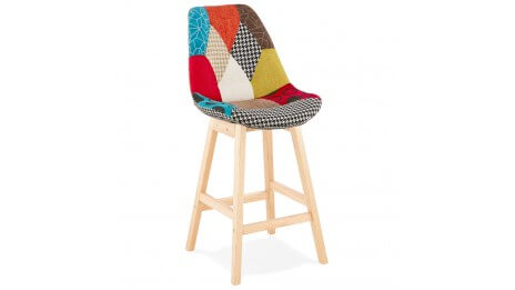 Tabouret snack Mi-hauteur tissu patchwork - Ninon