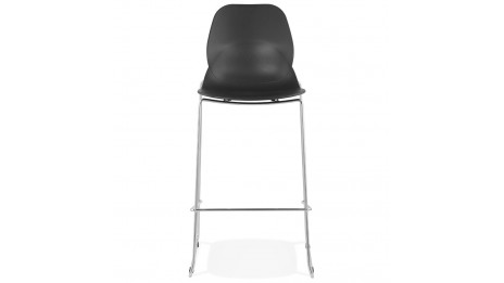 Tabouret de bar empilable noir pieds chromé- Ruddy