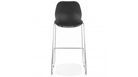 Tabouret de bar empilable noir pieds chromé- Ruddy