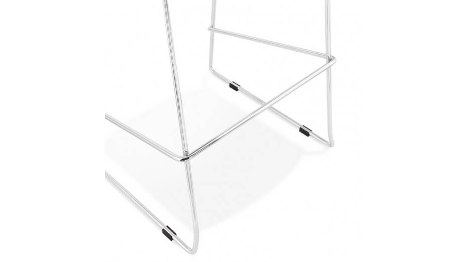 Tabouret de bar empilable noir pieds chromé- Ruddy