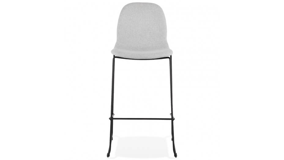 Tabouret de bar empilable en tissu Gris clair - Ely