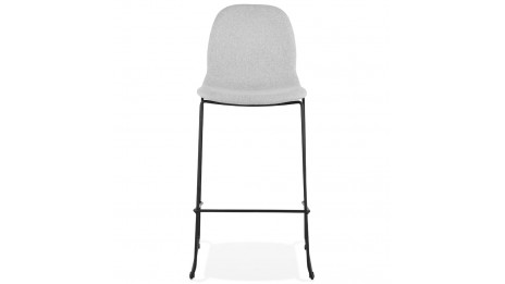 Tabouret de bar empilable en tissu Gris clair - Ely