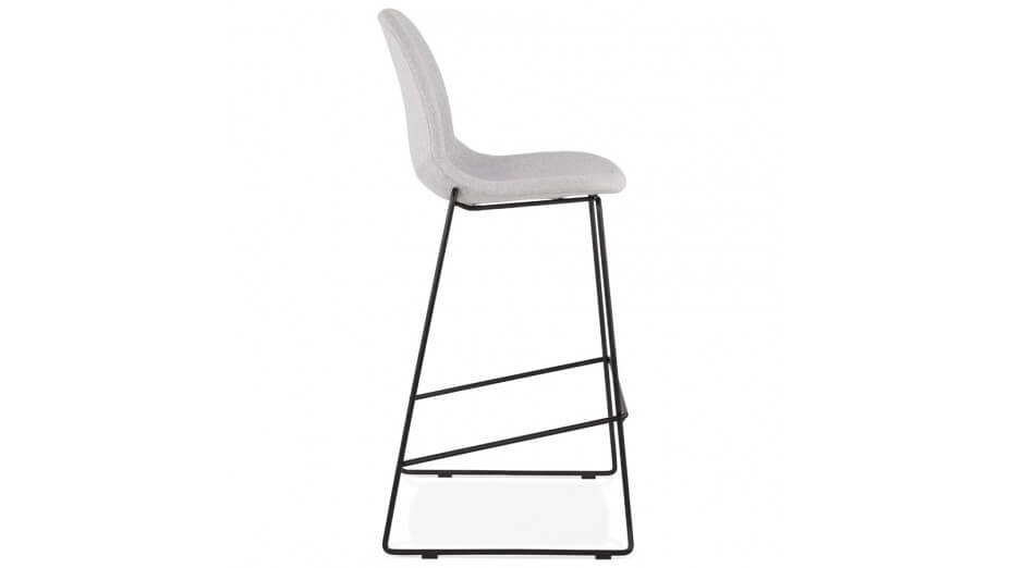 Tabouret de bar empilable en tissu Gris clair - Ely