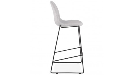 Tabouret de bar empilable en tissu Gris clair - Ely