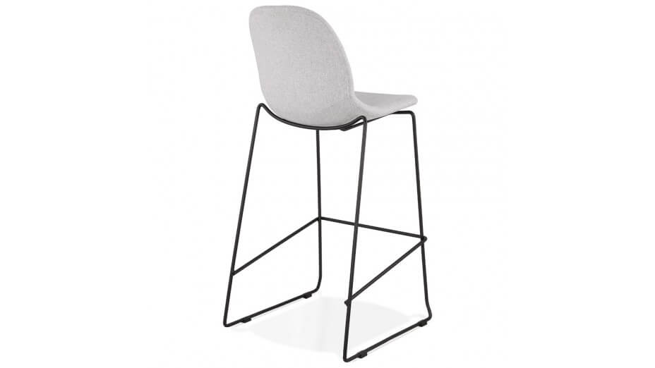 Tabouret de bar empilable en tissu Gris clair - Ely