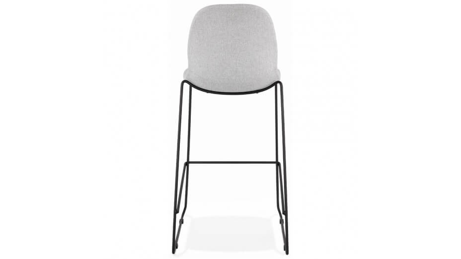 Tabouret de bar empilable en tissu Gris clair - Ely