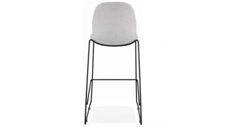 Tabouret de bar empilable en tissu Gris clair - Ely