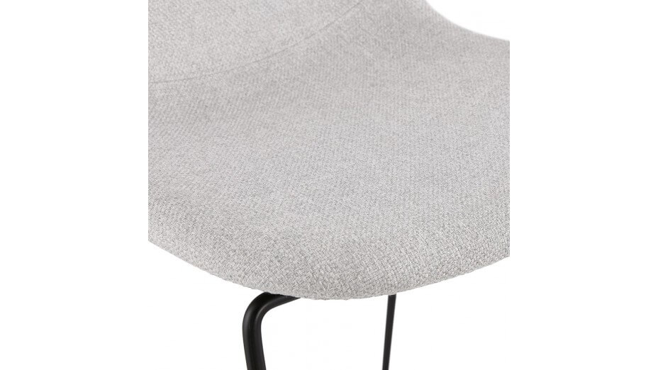 Tabouret de bar empilable en tissu Gris clair - Ely