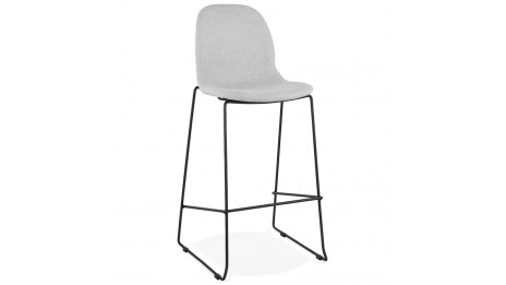 Tabouret de bar empilable en tissu Gris clair - Ely