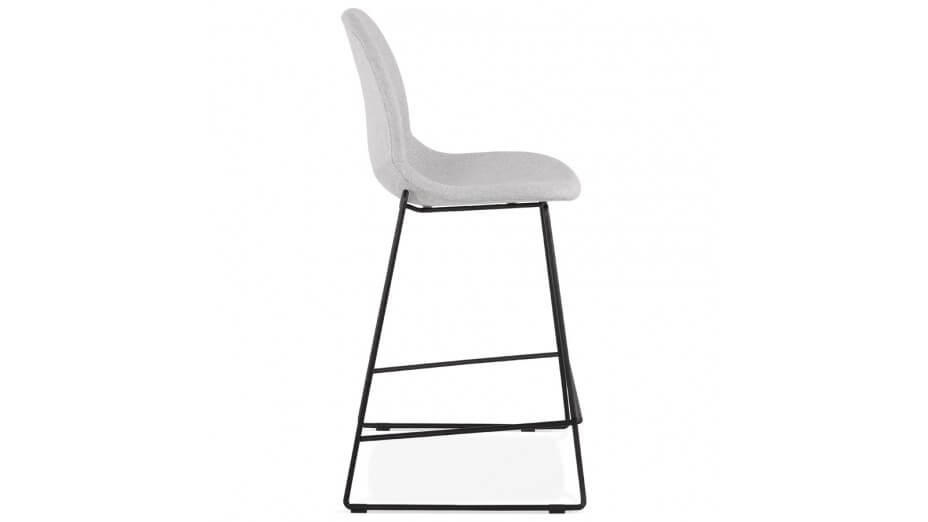 Tabouret snack Mi-hauteur en tissu Gris clair - Ely