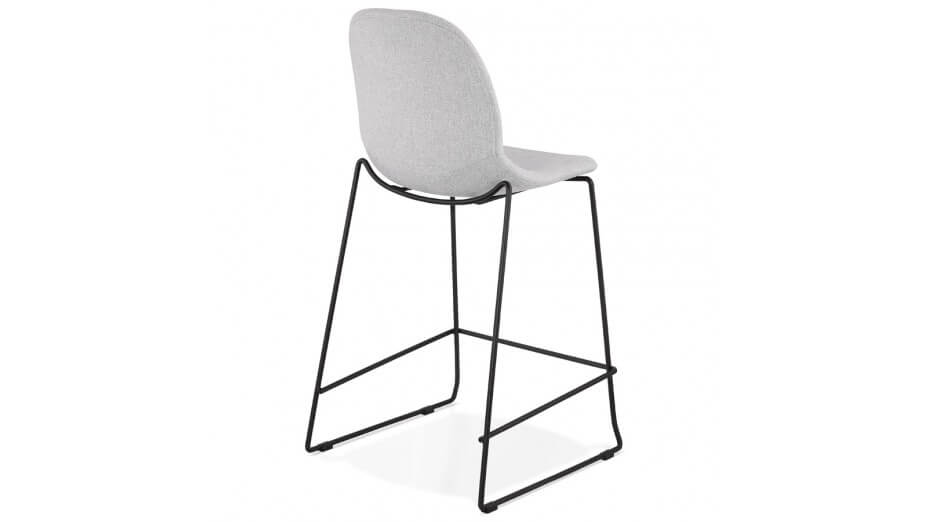 Tabouret snack Mi-hauteur en tissu Gris clair - Ely