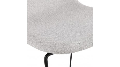 Tabouret snack Mi-hauteur en tissu Gris clair - Ely