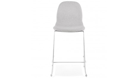 Tabouret snack Mi-hauteur tissu gris clair pieds chromé - Tomy