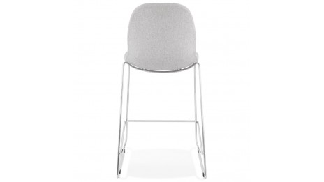 Tabouret snack Mi-hauteur tissu gris clair pieds chromé - Tomy