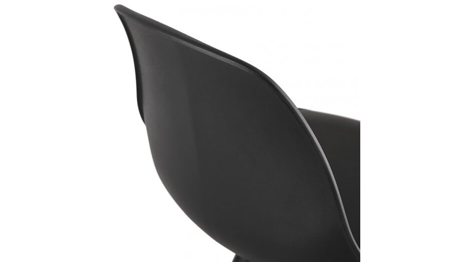 Tabouret de Bar design noir pied bois noir - VESTA