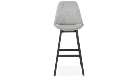 Tabouret de bar scandinave tissu gris pieds noir - MUM