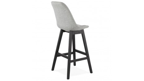 Tabouret de bar scandinave tissu gris pieds noir - MUM