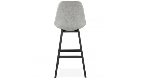 Tabouret de bar scandinave tissu gris pieds noir - MUM