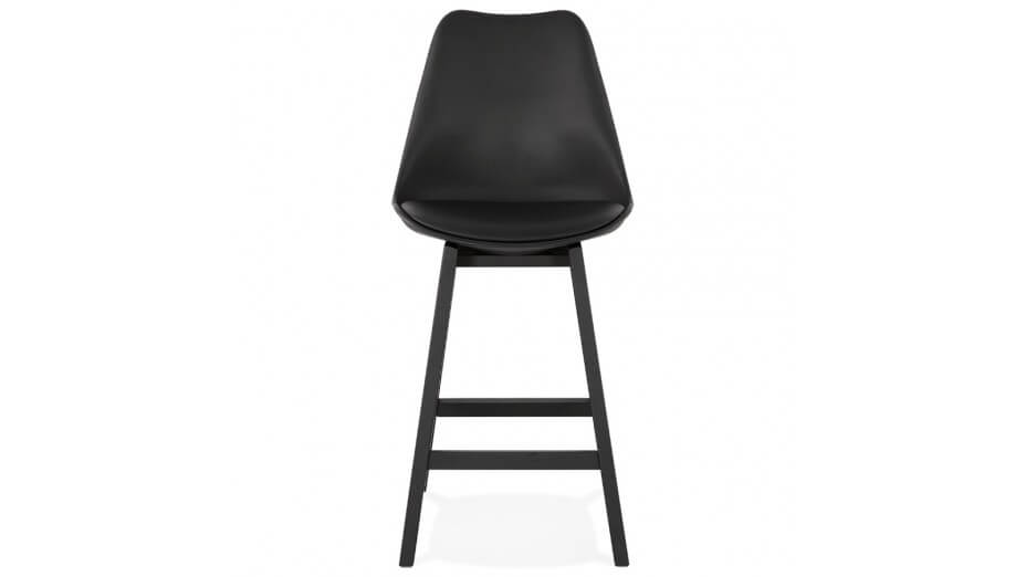 Tabouret snack Mi-hauteur noir pieds noir - Rima