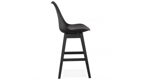 Tabouret snack Mi-hauteur noir pieds noir - Rima