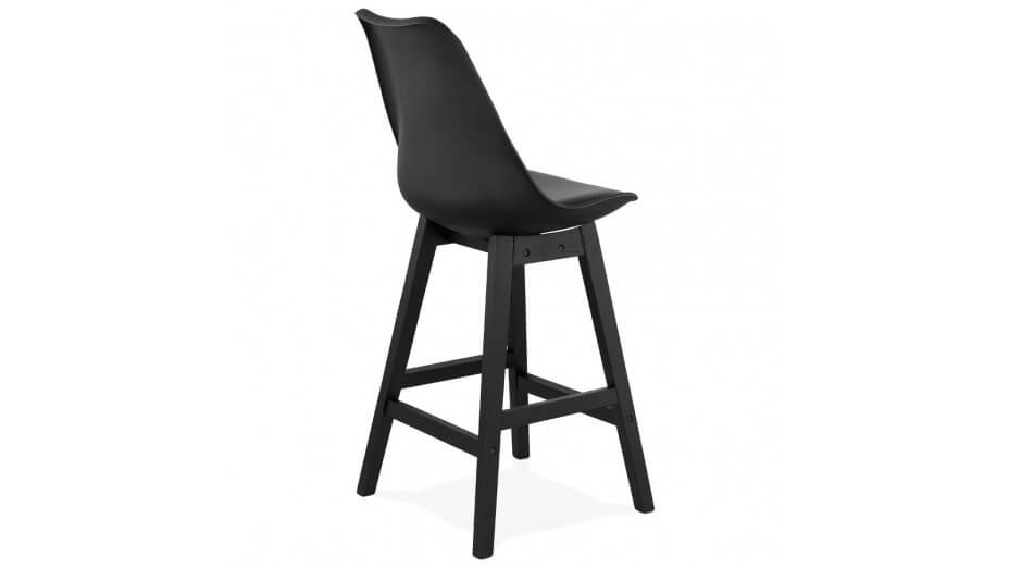 Tabouret snack Mi-hauteur noir pieds noir - Rima