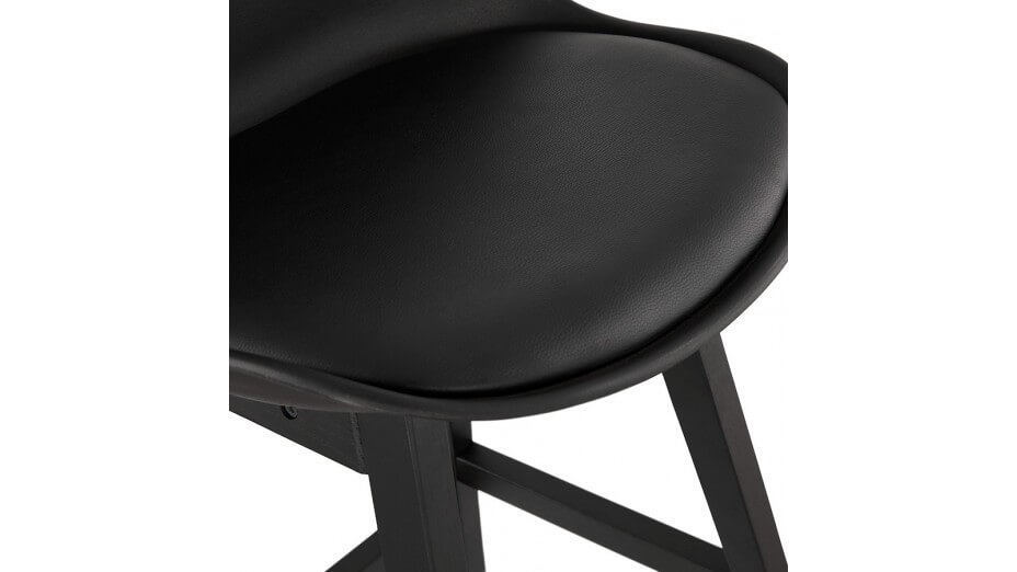 Tabouret snack Mi-hauteur noir pieds noir - Rima