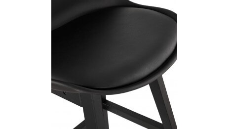 Tabouret snack Mi-hauteur noir pieds noir - Rima