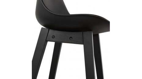 Tabouret snack Mi-hauteur noir pieds noir - Rima